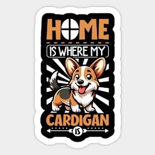 Home is with my Cardigan Welsh Corgi Sticker